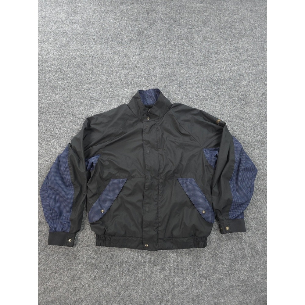 FootJoy‎ Jacket Mens Large Black DryJoys Full Zip Windbreaker Golf Houndstooth